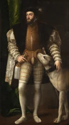 Emperador Carlos V con un Perro